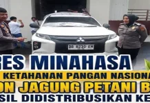 Polres Minahasa Salurkan 2,4 Ton Jagung Petani Binaan ke Bulog