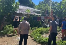 Polsek Malalayang Amankan TKP Kebakaran Rumah di Malalayang Satu Timur