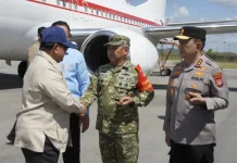 Pangdam  Merdeka Sambut Kedatangan Presiden RI di Bandara Djalaluddin Gorontalo