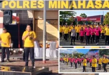 Polres Minahasa Semarakkan Hari Bhayangkara ke-80 dengan Jalan Sehat Bersama