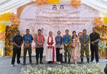 Kodim 1302/Minahasa Pada Pemberkatan Gereja Katolik Sanctissima Trinitas Rerer