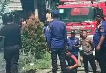 Polres Bitung Gerak Cepat Tangani Kebakaran di Wangurer Utara