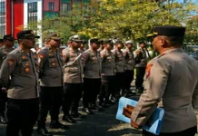 81 Personel Polres Minahasa Amankan Pelantikan Hukum Tua