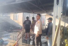 Polsek Wanea Amankan TKP Kebakaran Rumah di Tingkulu
