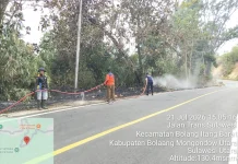 Dampak Kemarau, Lahan di Desa Tote Boltara Terbakar