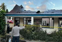 Polsek Langowan Respons Cepat Tangani Kebakaran SDN 5 Amongena