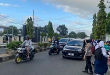 Satlantas Polres Kotamobagu Laksanakan Strong Point di Titik Rawan Kepadatan