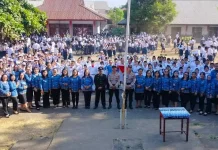HUT RI ke-81, 1.200 Siswa SMPN 8 Manado Ikuti Upacara