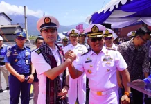 Kodaeral VIII Sambut Kedatangan Kapal Perang China MV. CHEN JING RUN dI Bitung