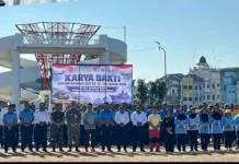 TNI AU dan Perumda Bersihkan Pasar Bersehati Sambut HUT Ke-81 TNI