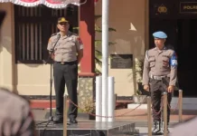 Apel Perdana, Plt Kapolres Minut Tekankan Disiplin Personel