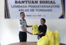 Ringankan Beban Keluarga WBP, Lapas Tondano Bagikan Bantuan Sembako