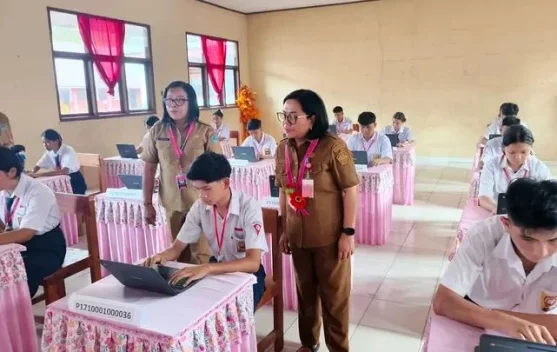 Sukses dan Lancar, Dinas Pendidikan Minut Kawal TKA SMP
