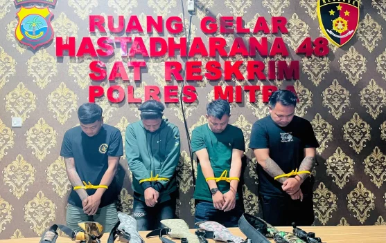 Pamer Senjata Api Rakitan, 4 Warga Bolmong Diamankan Tim Gabungan Polres Mitra