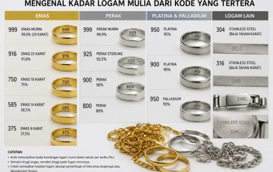 Mengenal Kode Kadar Emas Perak dan Logam