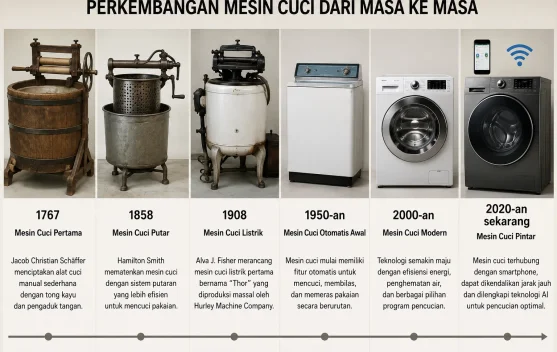 Sejarah Mesin Cuci Dari Masa ke Masa