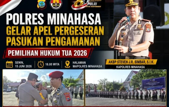 Jelang Pilhut Serentak, Polres Minahasa Gelar Apel Pasukan