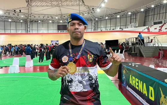 Kejurnas Pencak Silat KASAU Cup 2026, Prajurit Kodam  Merdeka Raih  Medali Emas
