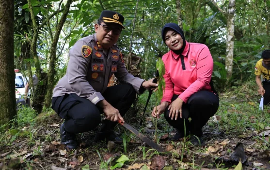 HUT Bhayangkara ke-80, Polres Tomohon Gelorakan Gerakan Go Green di Gunung Mahawu