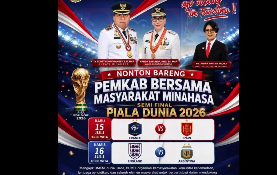 Pemkab Minahasa Gelar Nobar Semifinal Piala Dunia 2026, UMKM Ikut Diberdayakan
