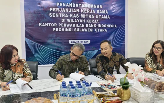 BI Sulut Lakukan PKS Sentra Kas Mitra  Utama dengan Bank Mandiri dan BSG