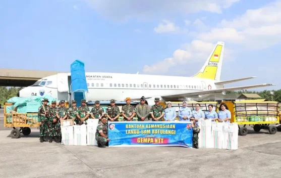 Lanud Sam Ratulangi Manado Salurkan Bantuan Kemanusiaan Gempa NTT