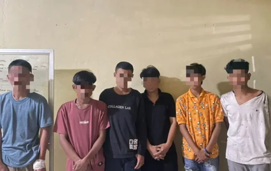 Polsek Tuminting Amankan Enam Terduga Pelaku Penganiayaan Bersajam di Maasing
