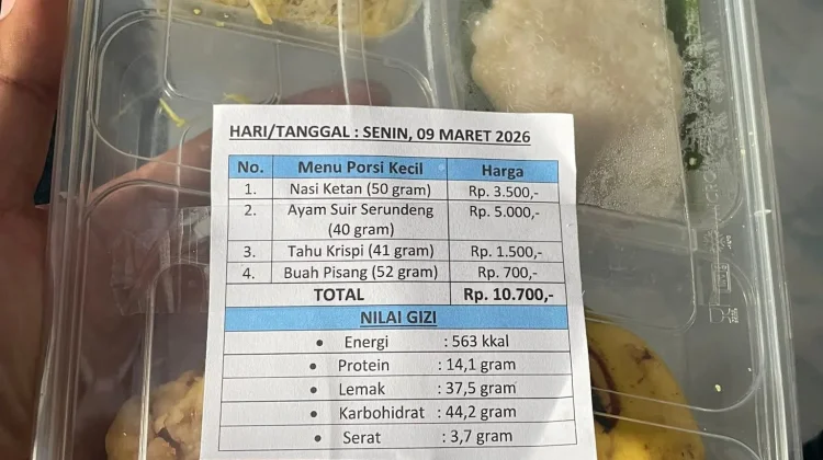 Menu Kering MBG Disorot, SPPG Diminta Cantumkan Harga Makanan