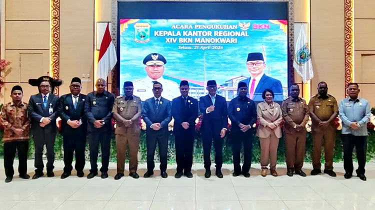 Gubernur Papua Barat Kukuhkan Kepala BKN Regional XIV Manokwari.