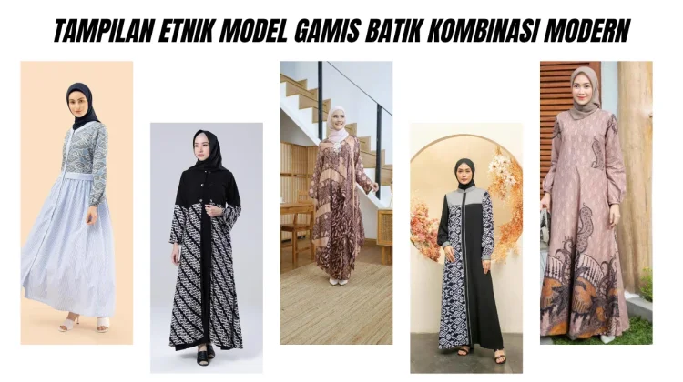 Tampilan etnik model gamis batik kombinasi modern 2026