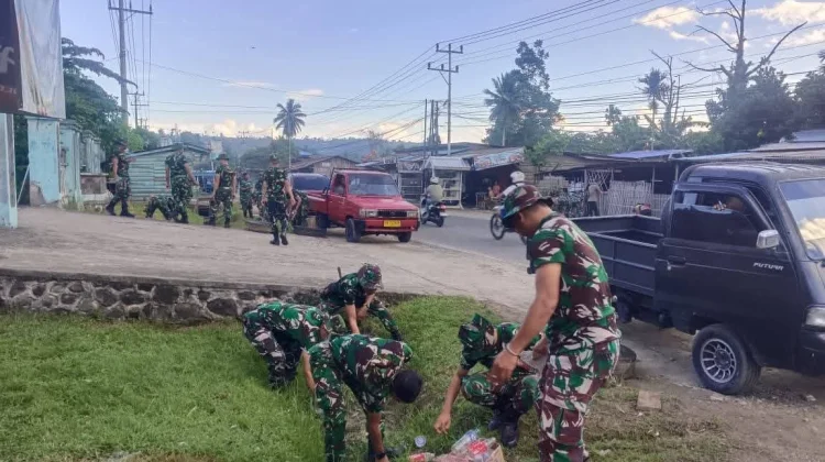 Prajurit Kodam XVIII/Kasuari Gelar Karya Bakti, Semarak Pesparawi Nasional XIV