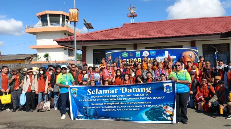 Sambutan Hangat Warnai Kedatangan Kontingen DKI Jakarta di Manokwari