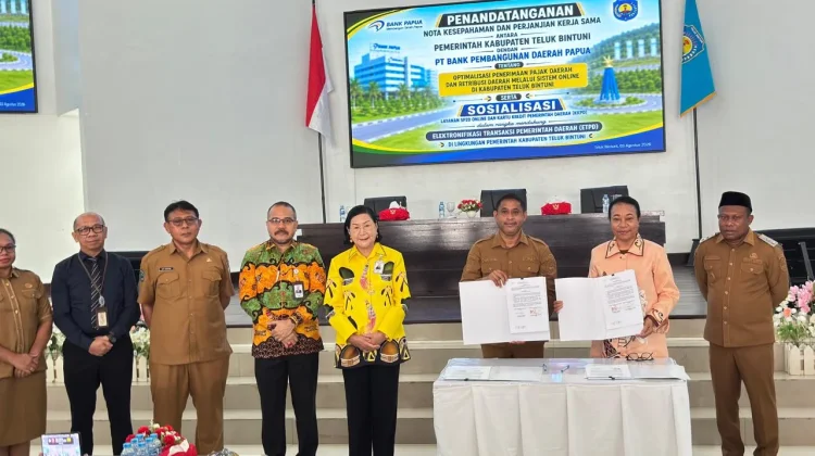 Pemkab Bintuni dan Bank Papua Perkuat PAD lewat Sistem Pajak Online