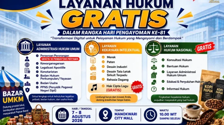 Layanan Hukum Gratis dan Bazar UMKM Meriahkan Hari Pengayoman ke-81 di Manokwari