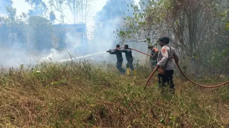 Tim Gerak Cepat Kodim 1801 Manokwari Padamkan Kebakaran di Angresi.