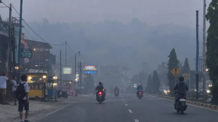 Kabut Asap Pekat Selimuti Jalanan Kota Manokwari Aktivitas Warga Mulai Terganggu