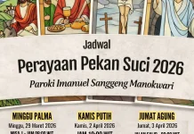 Ini Jadwal Pekan Suci 2026 Paroki Imanuel Sanggeng, Umat Diajak Memaknai Paskah