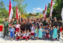 Jembatan Armco Kampung Baray Timur Warmumi Mulai  Digunakan Warga