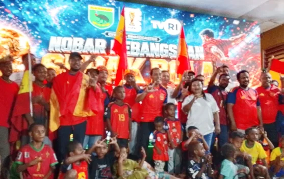 Spanyol Fans Club Manokwari Nobar Piala Dunia Bersama Pangdam XVIII/Kasuari