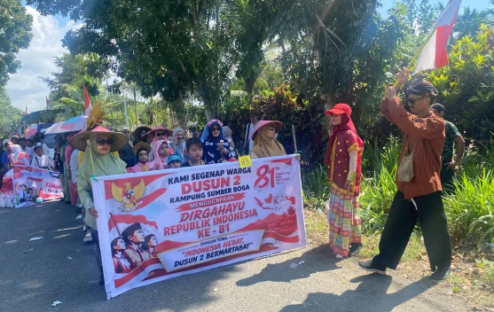 Karnaval Nusantara Meriahkan HUT ke-81 RI di Kampung Sumber Boga