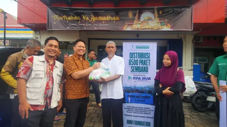 Bank Dinar dan MIM Foundation Salurkan 9.000 Paket Sembako Ramadhan di NTB