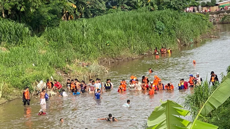 Pencarian Bocah Terbawa Arus di Sungai Belum Ditemukan