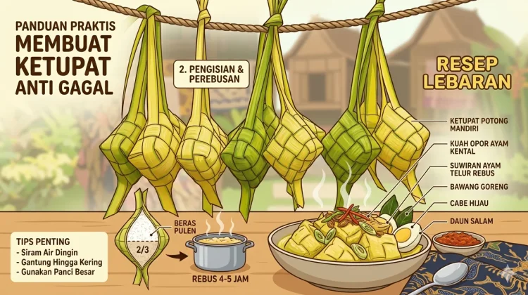 Cara Membuat Ketupat yang Kenyal, Padat, dan Anti Gagal