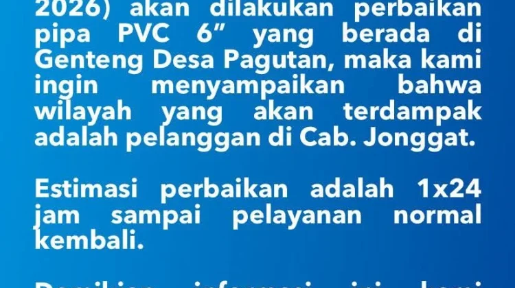 Perbaikan Pipa di Pagutan, Dirut PDAM Lombok Tengah, Pastikan Layanan Segera Pulih