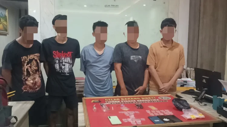 Polresta Mataram Tangkap 5 Terduga Pengedar Sabu di Monjok