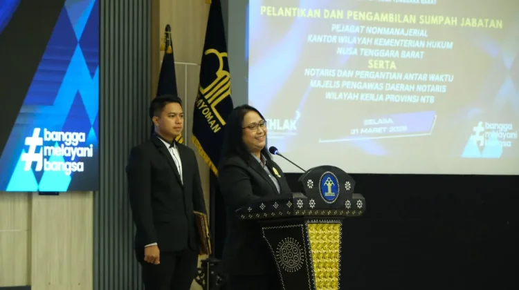 Lantik Notaris dan PAW MPDN, Kakanwil Kemenkum NTB Tegaskan Profesionalisme