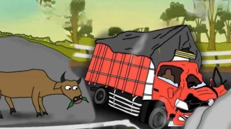 Truk Pengangkut Sapi Tujuan Jabodetabek Terguling, Dua Orang Tewas