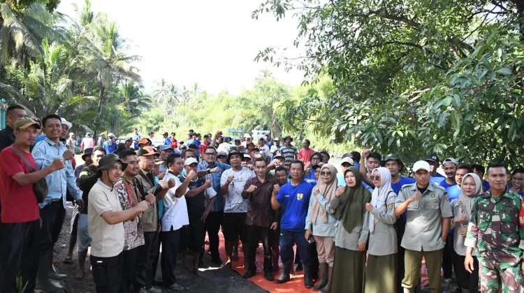 Bendungan Empas Jebol, Pemkab Lombok Utara Pasang  30 Bronjong Darurat