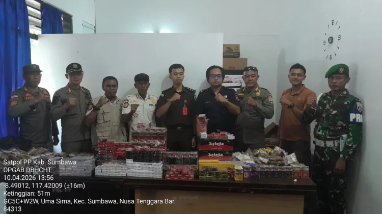 Satpol PP Sumbawa Sita 15.195 Batang Rokok Ilegal
