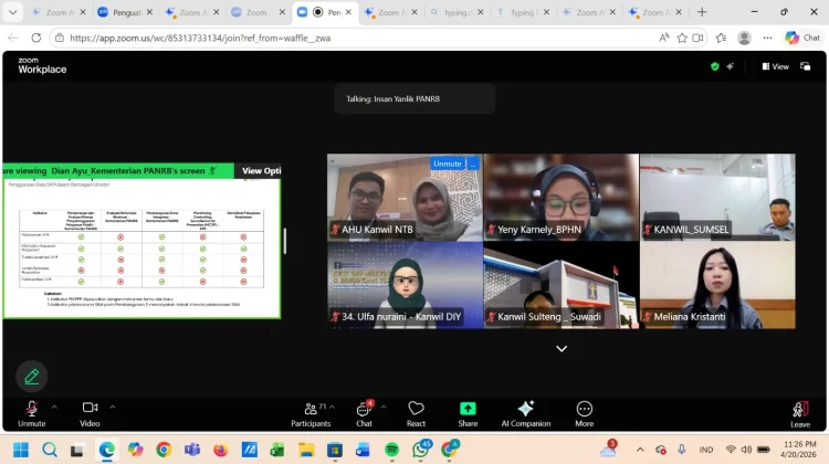 Perkuat Pelayanan Publik, Kanwil Kemenkum NTB Ikuti Rakor